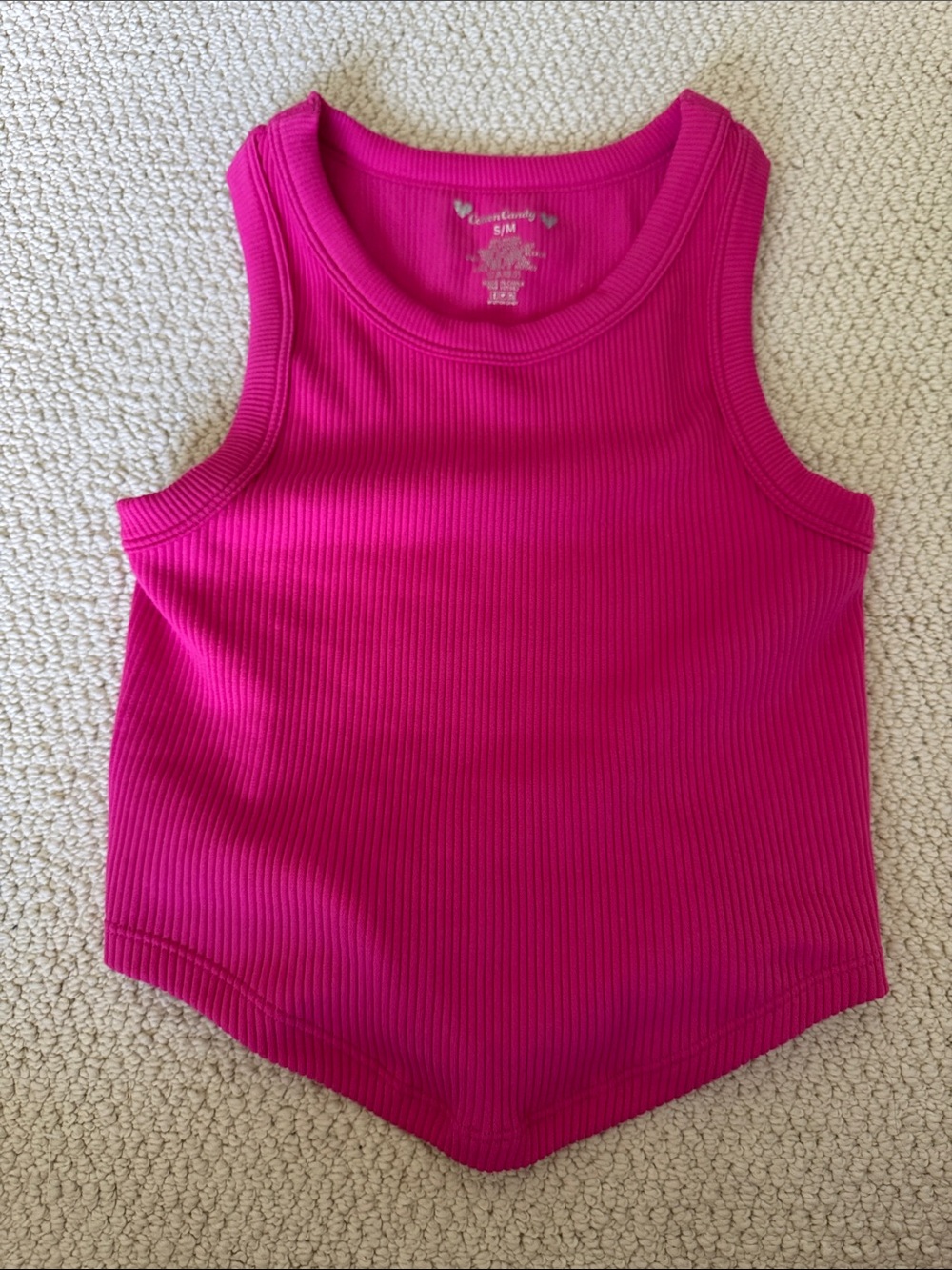 Cotton Candy Fuchsia Ribbed Tank Top